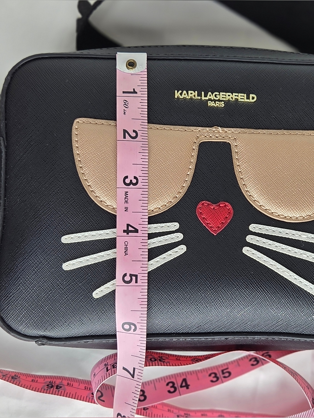 Karl Lagerfeld Black Cat Face Crossbody Bag - Picture 16 of 16